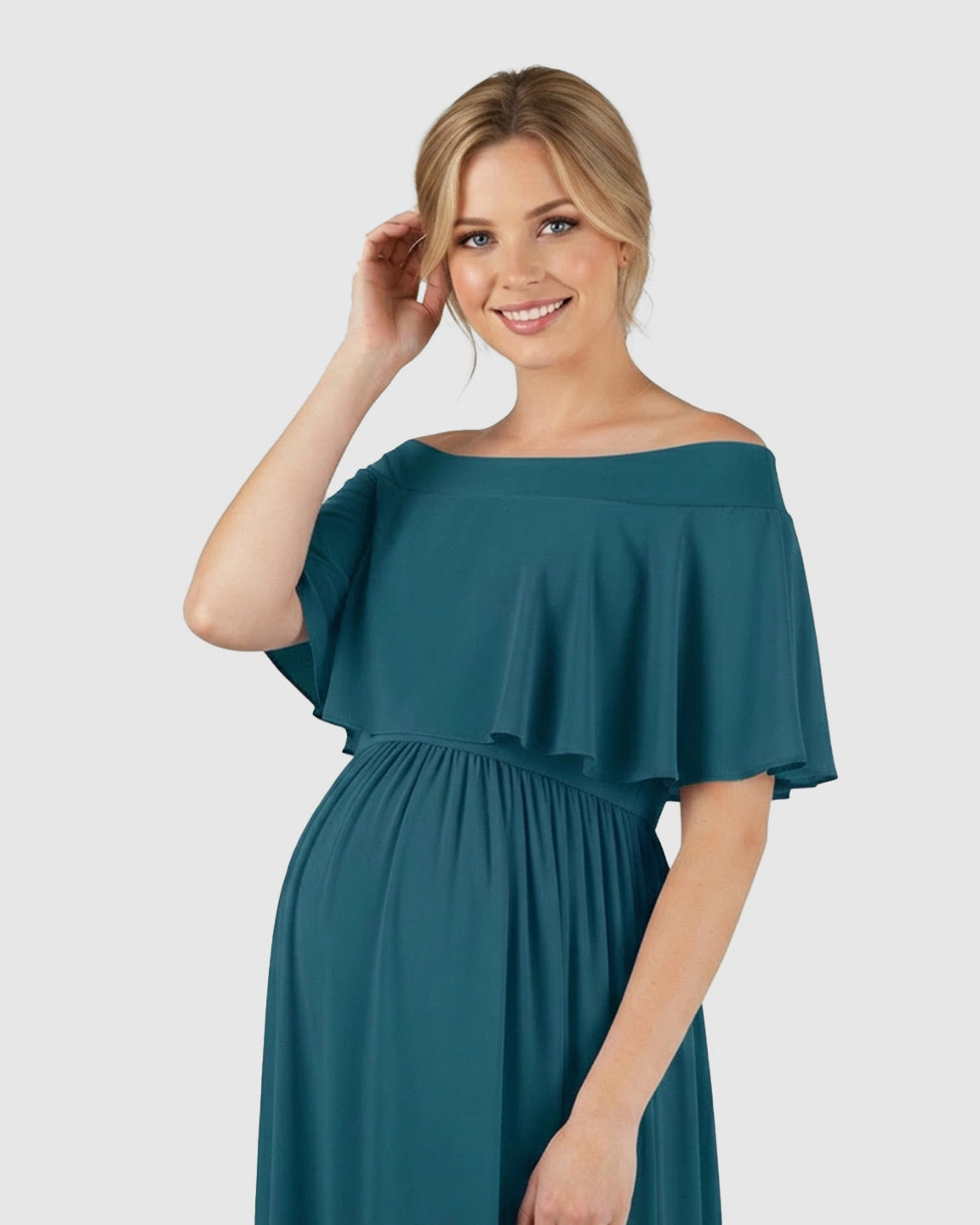 Off Shoulder Bohemian Maternity Photoshoot Dress