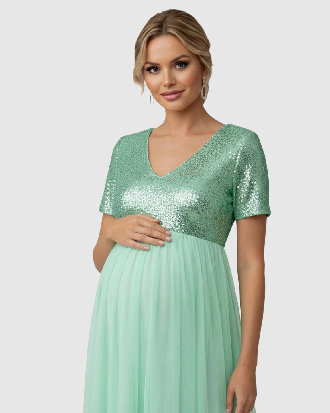 Sequin Bodice Glamorous Maternity Maxi Dress
