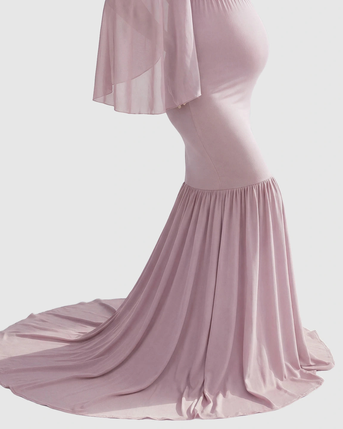 Trailing Hem Elegant Maternity Photoshoot Gown