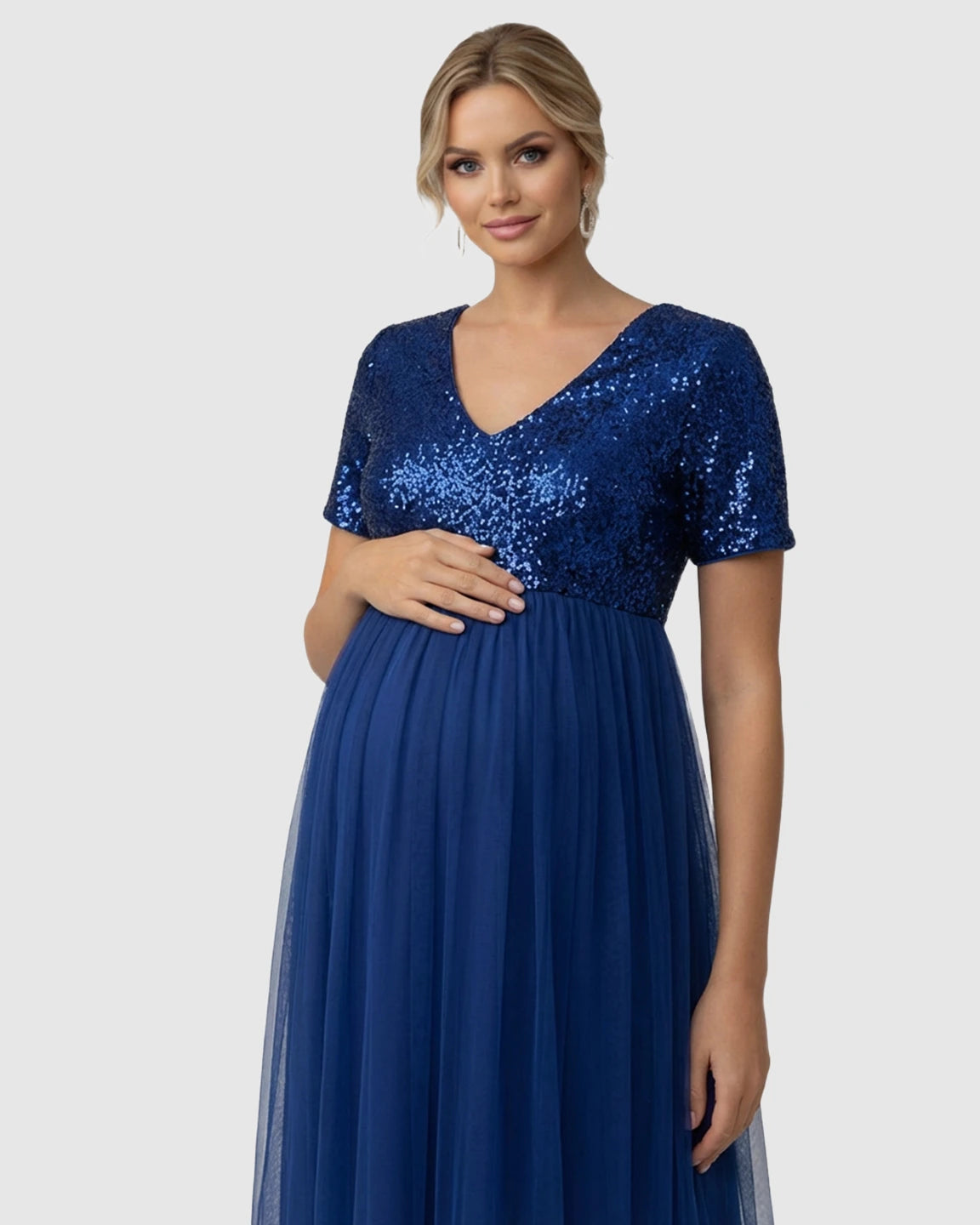 Sequin Bodice Glamorous Maternity Maxi Dress