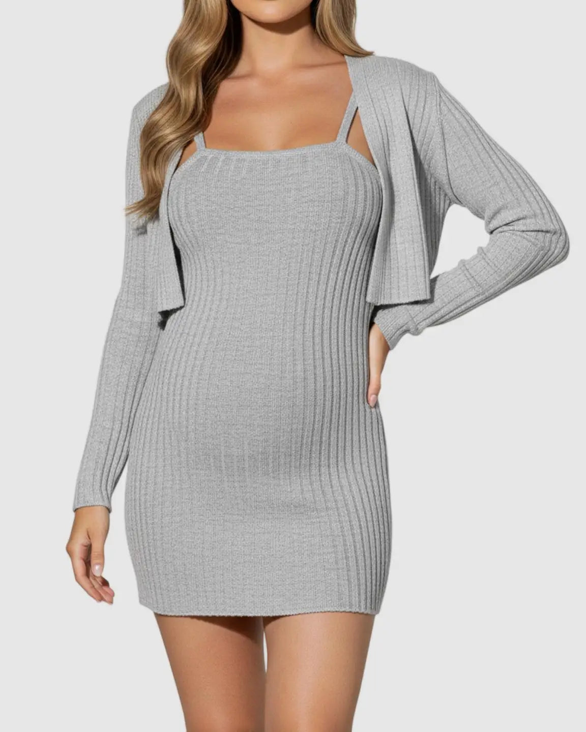 Two-Piece Mini Maternity Dress Set