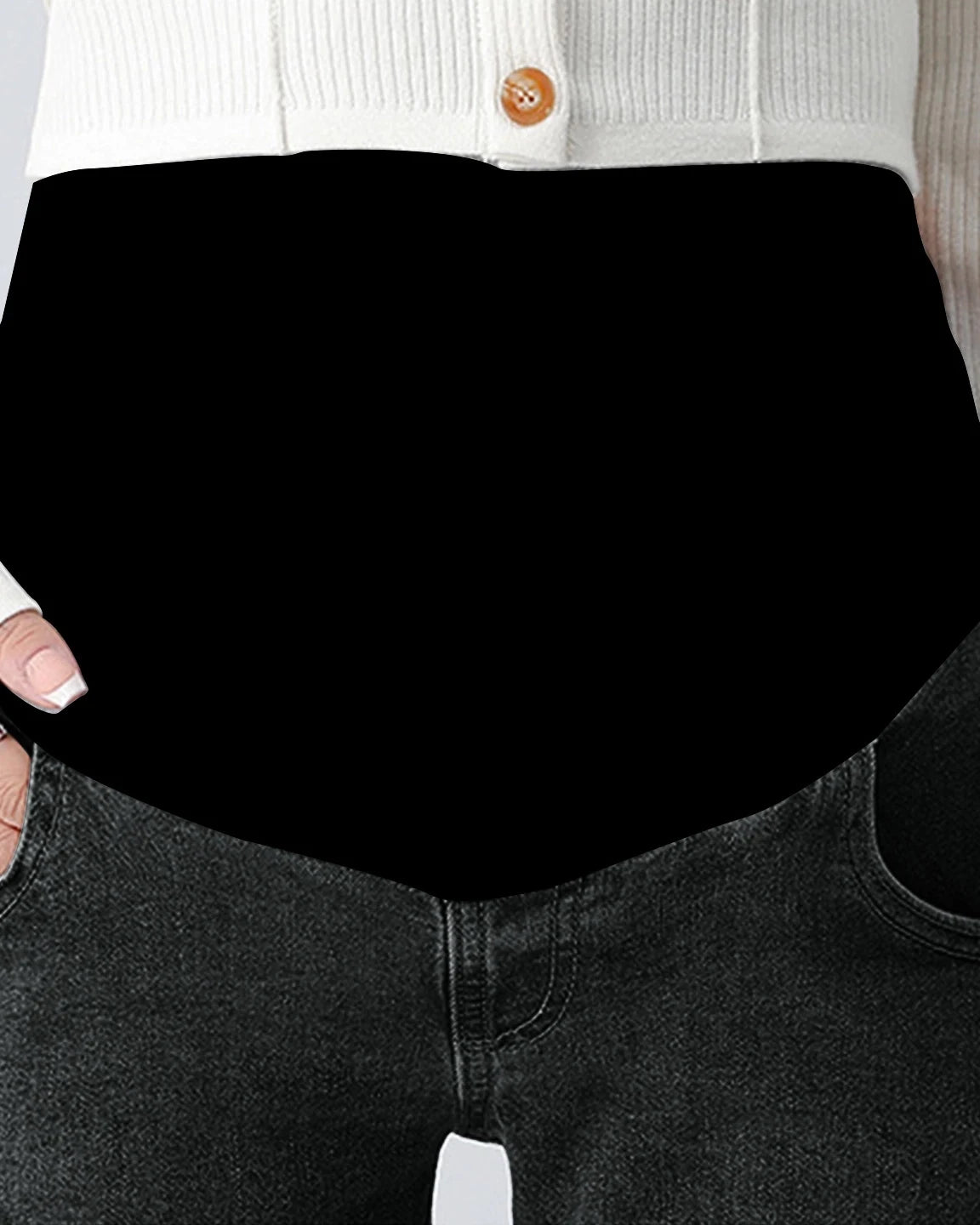 Stretch Denim Straight-Leg Maternity Jeans