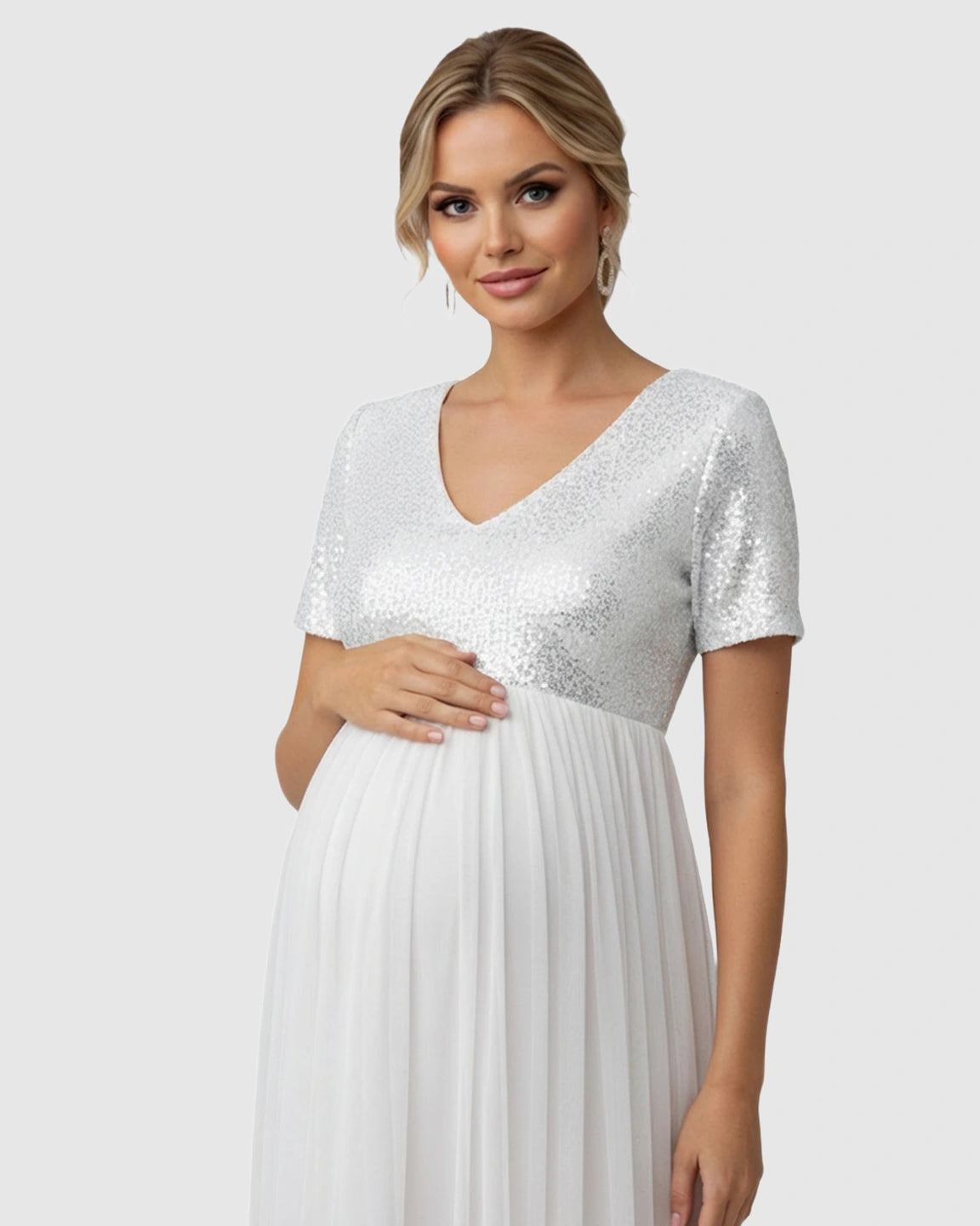 Sequin Bodice Glamorous Maternity Maxi Dress