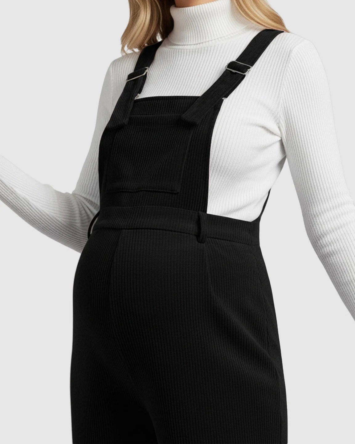 Adjustable Corduroy Maternity Jumpsuit