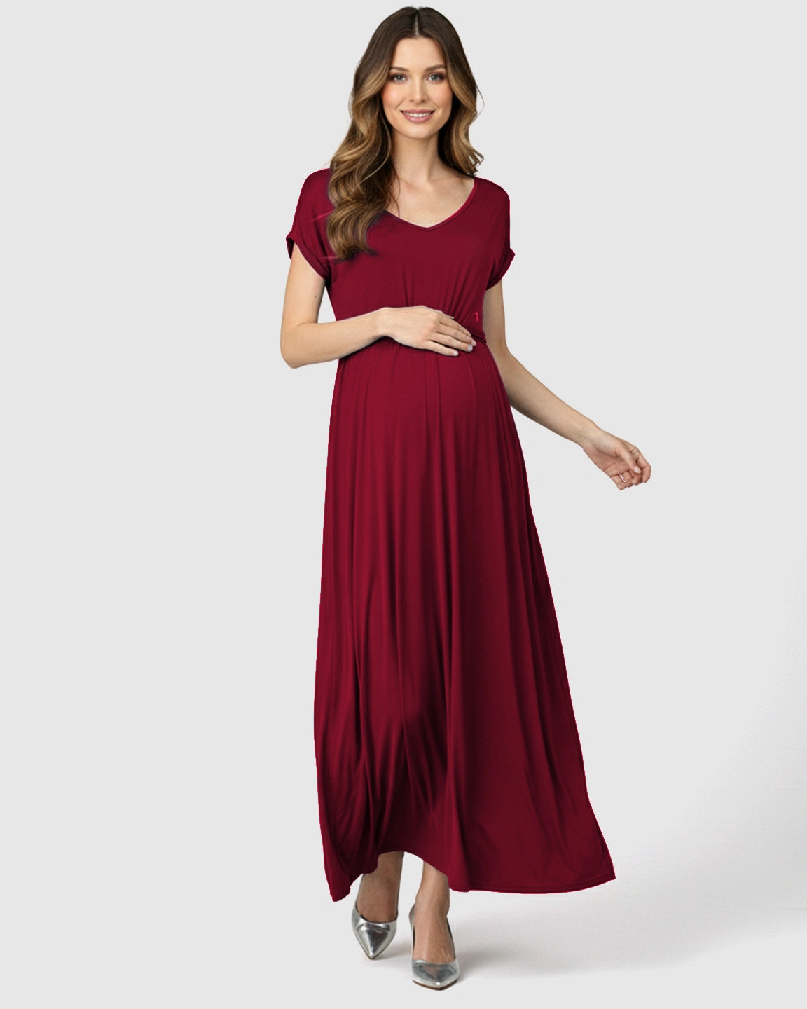 Empire Waist Flowy Maternity Maxi Dress