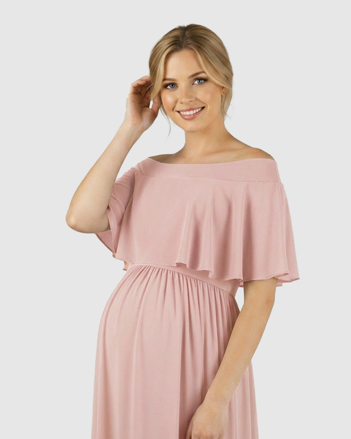 Off Shoulder Bohemian Maternity Photoshoot Dress