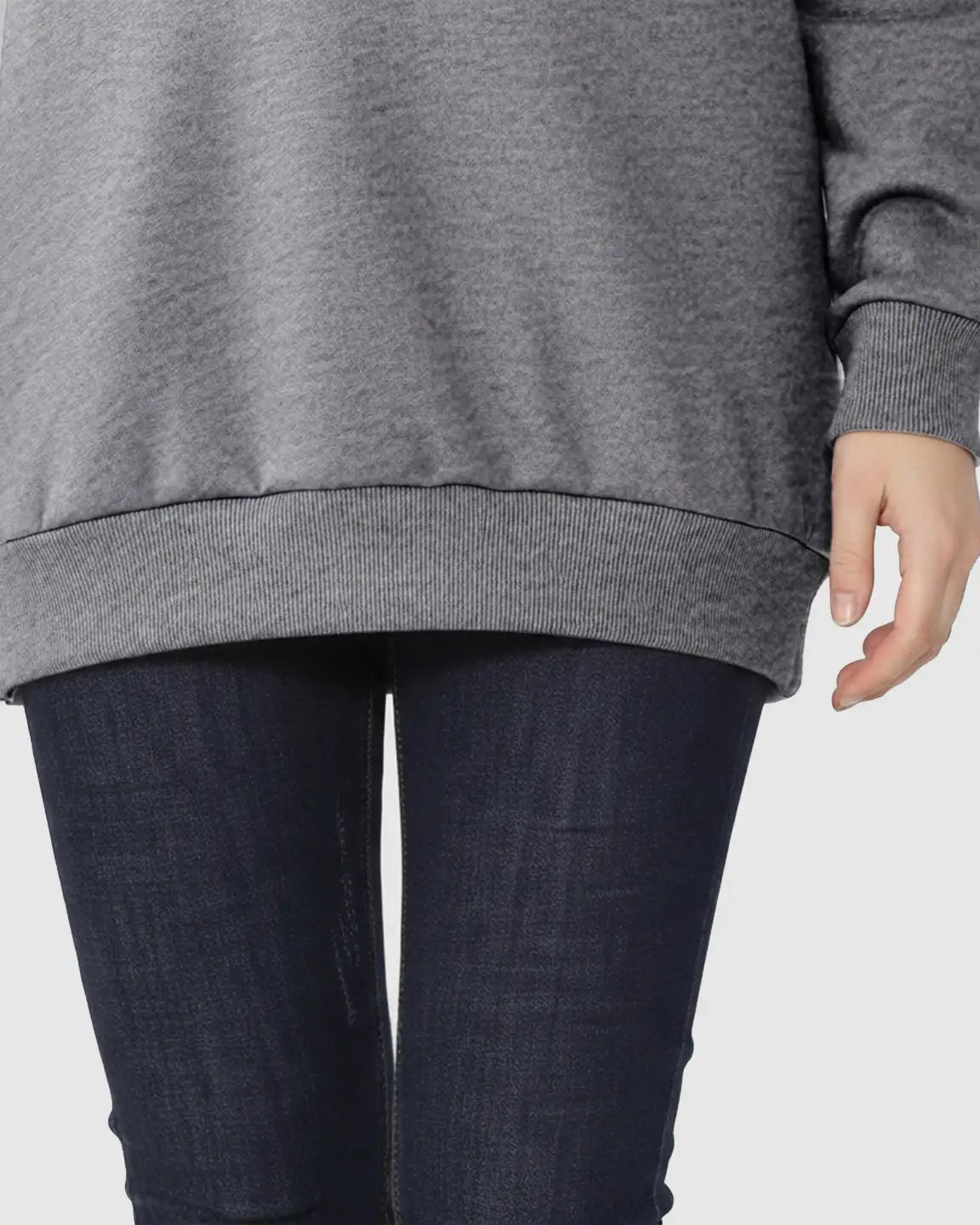 Discreet Zipper Nursing Access Casual Maternity Top