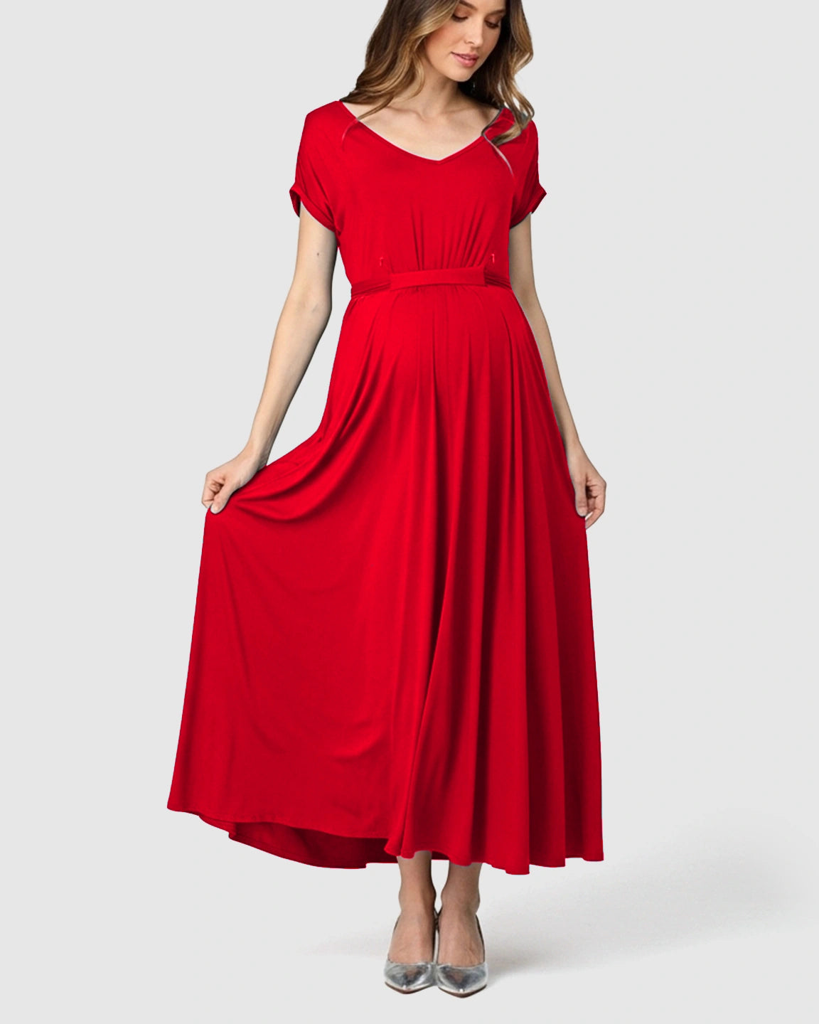 Empire Waist Flowy Maternity Maxi Dress