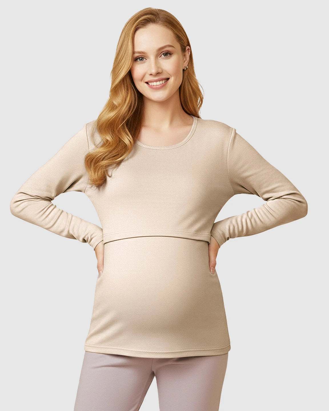 Nursing Access Long Sleeve Thermal Underwear Set