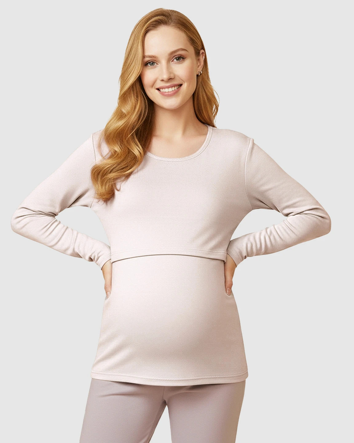 Nursing Access Long Sleeve Thermal Underwear Set