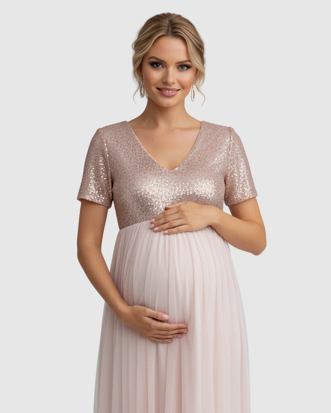 Sequin Bodice Glamorous Maternity Maxi Dress