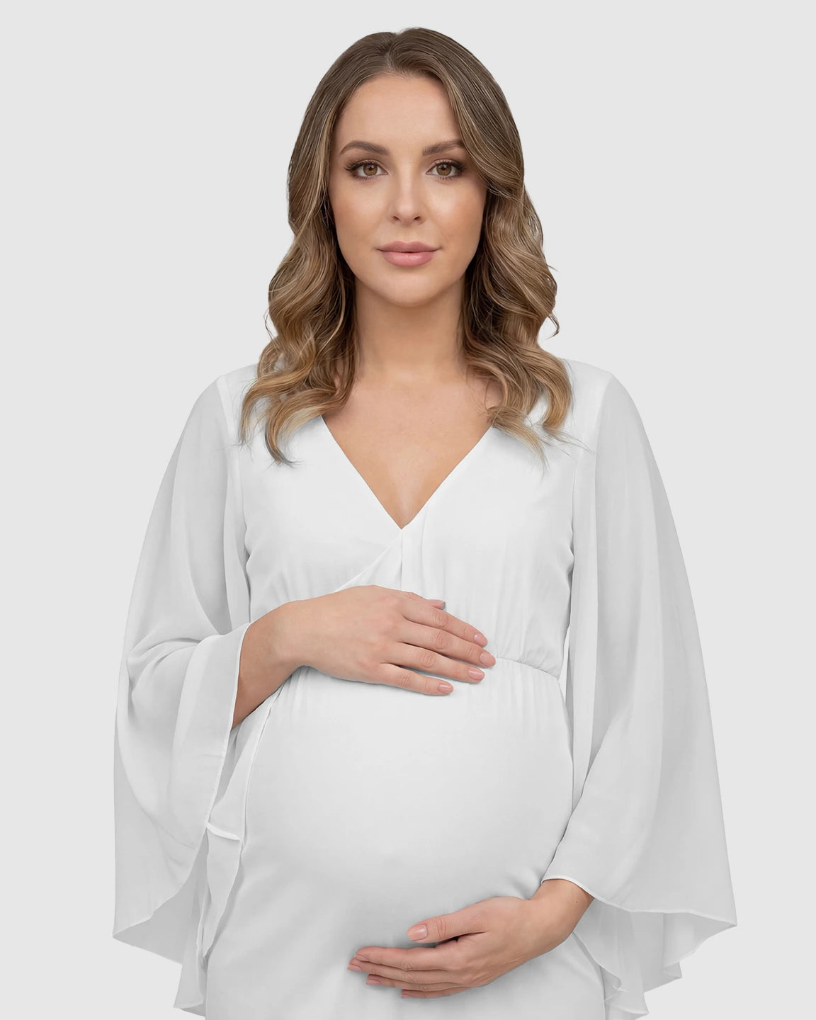 Trailing Hem Elegant Maternity Photoshoot Gown