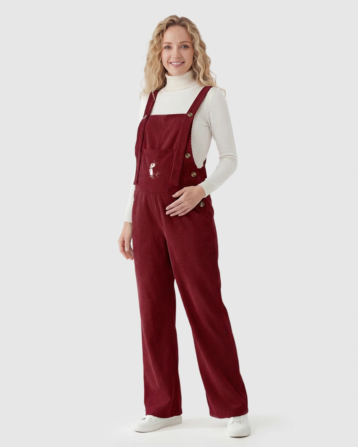 Adjustable Shoulder Straps Dungaree-Style Maternity Jumpsuit