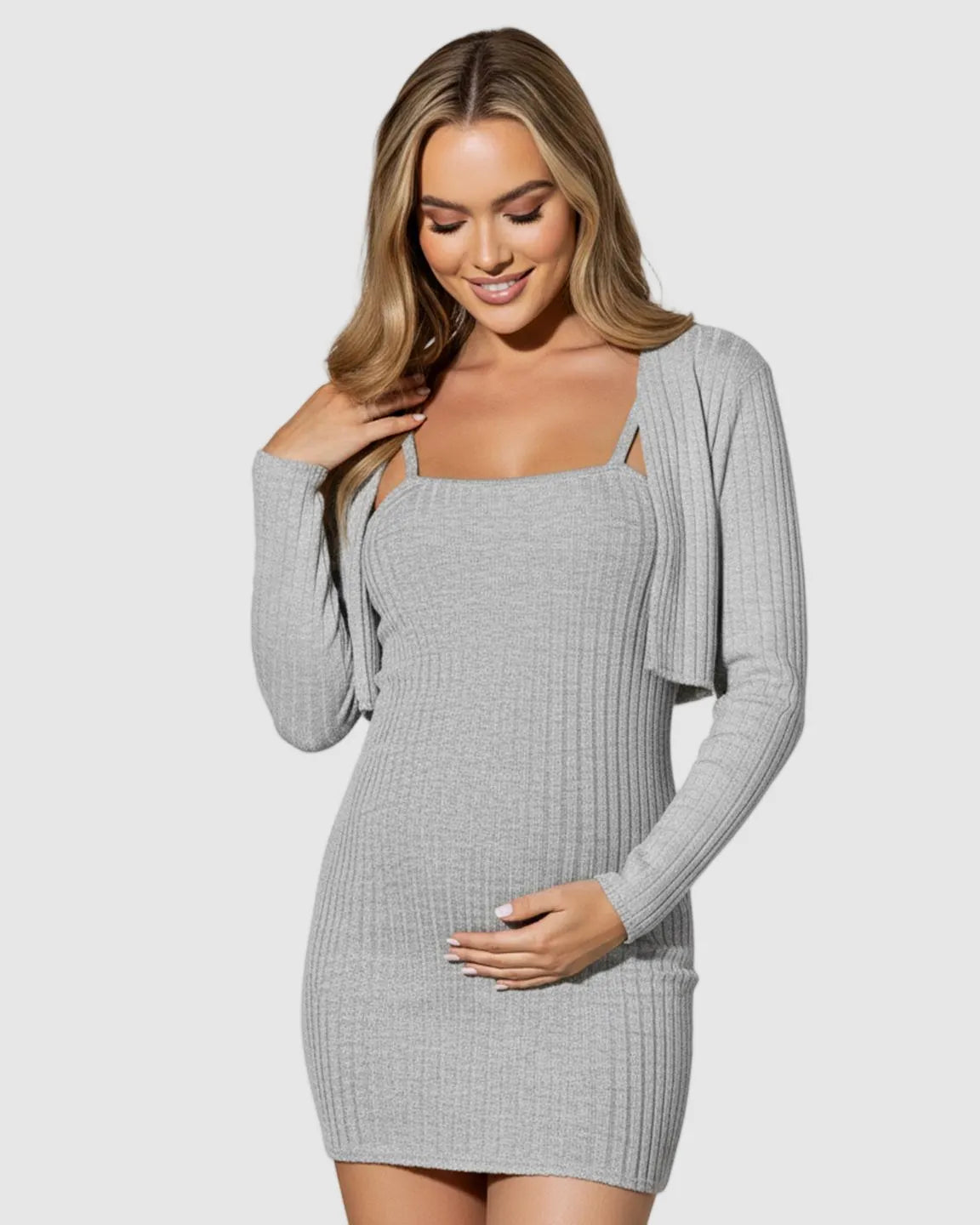 Two-Piece Mini Maternity Dress Set
