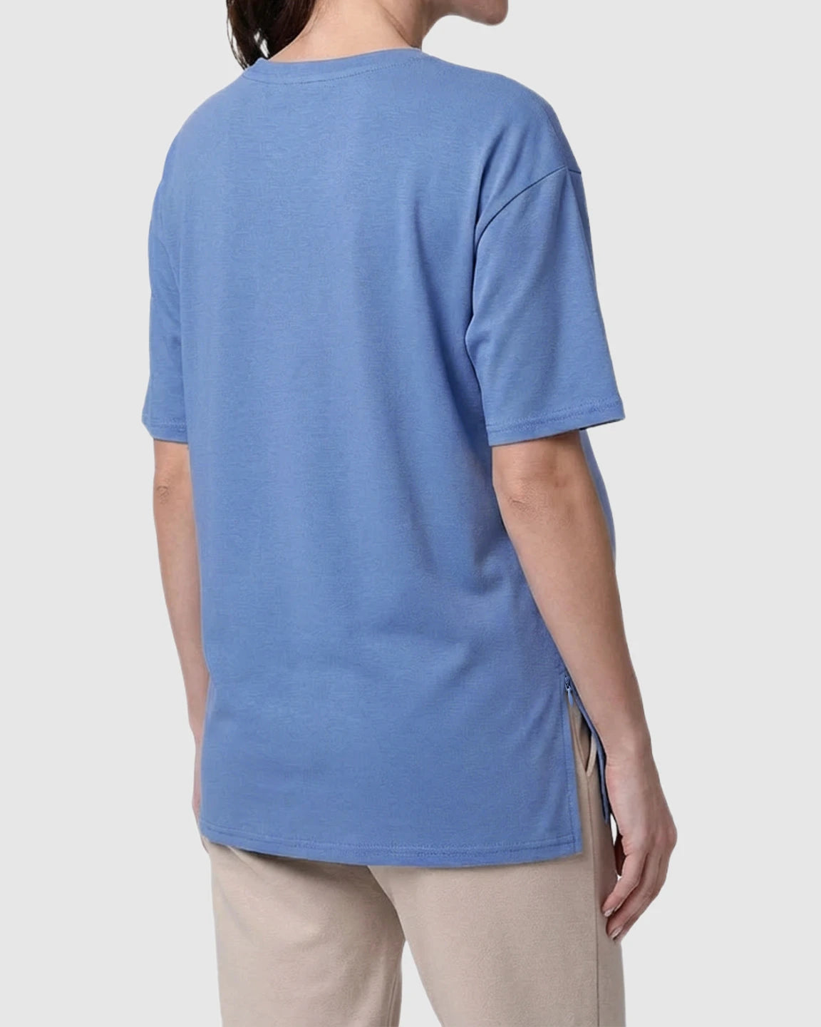 Zipper-Slits Casual Maternity Nursing T-Shirt