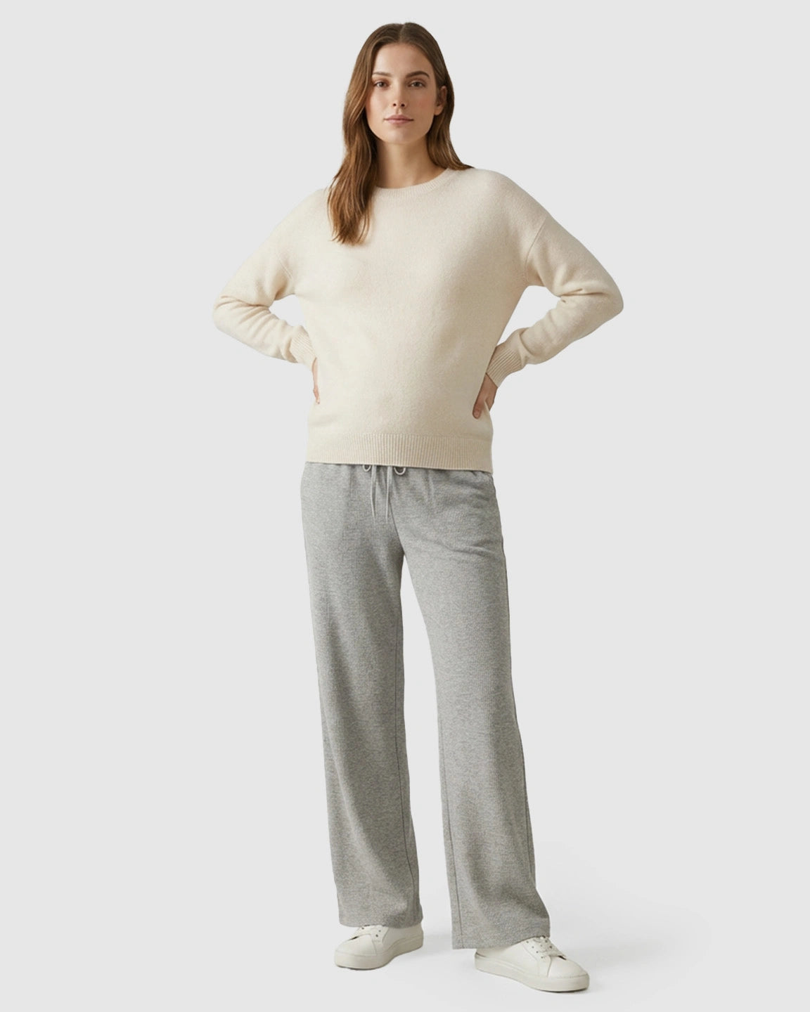 Waffle Knit Wide-Leg Maternity Pants