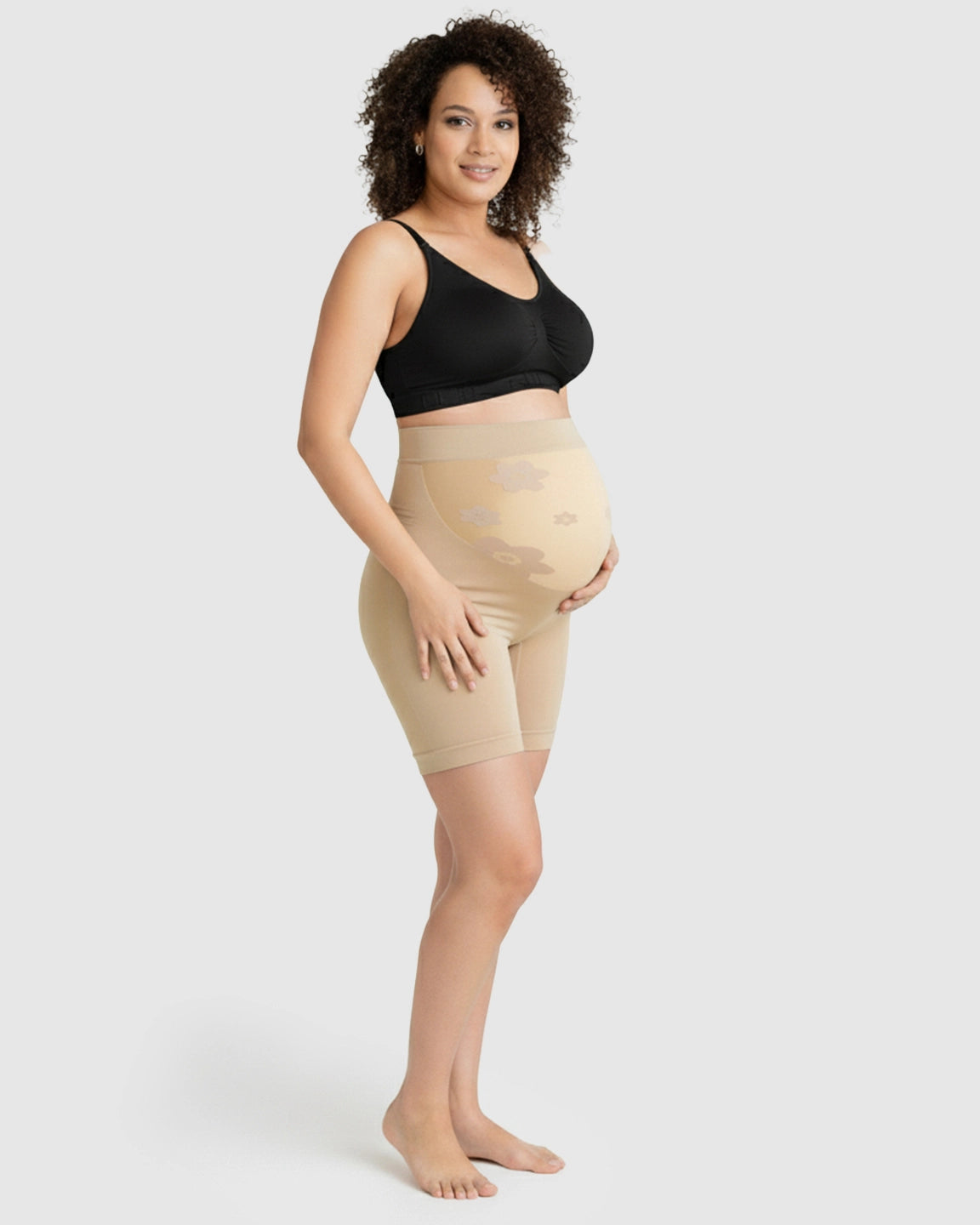 High-Waist Loose Fit Maternity Shorts