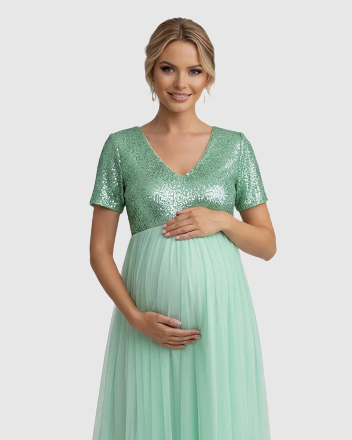 Sequin Bodice Glamorous Maternity Maxi Dress