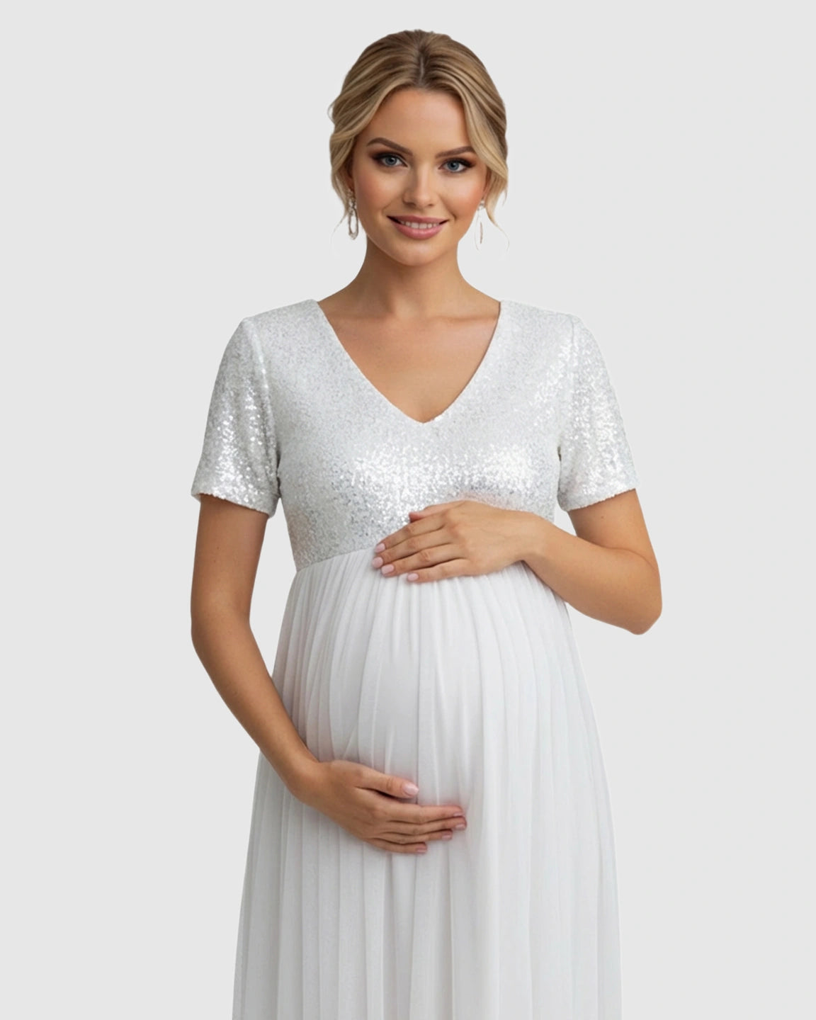 Sequin Bodice Glamorous Maternity Maxi Dress