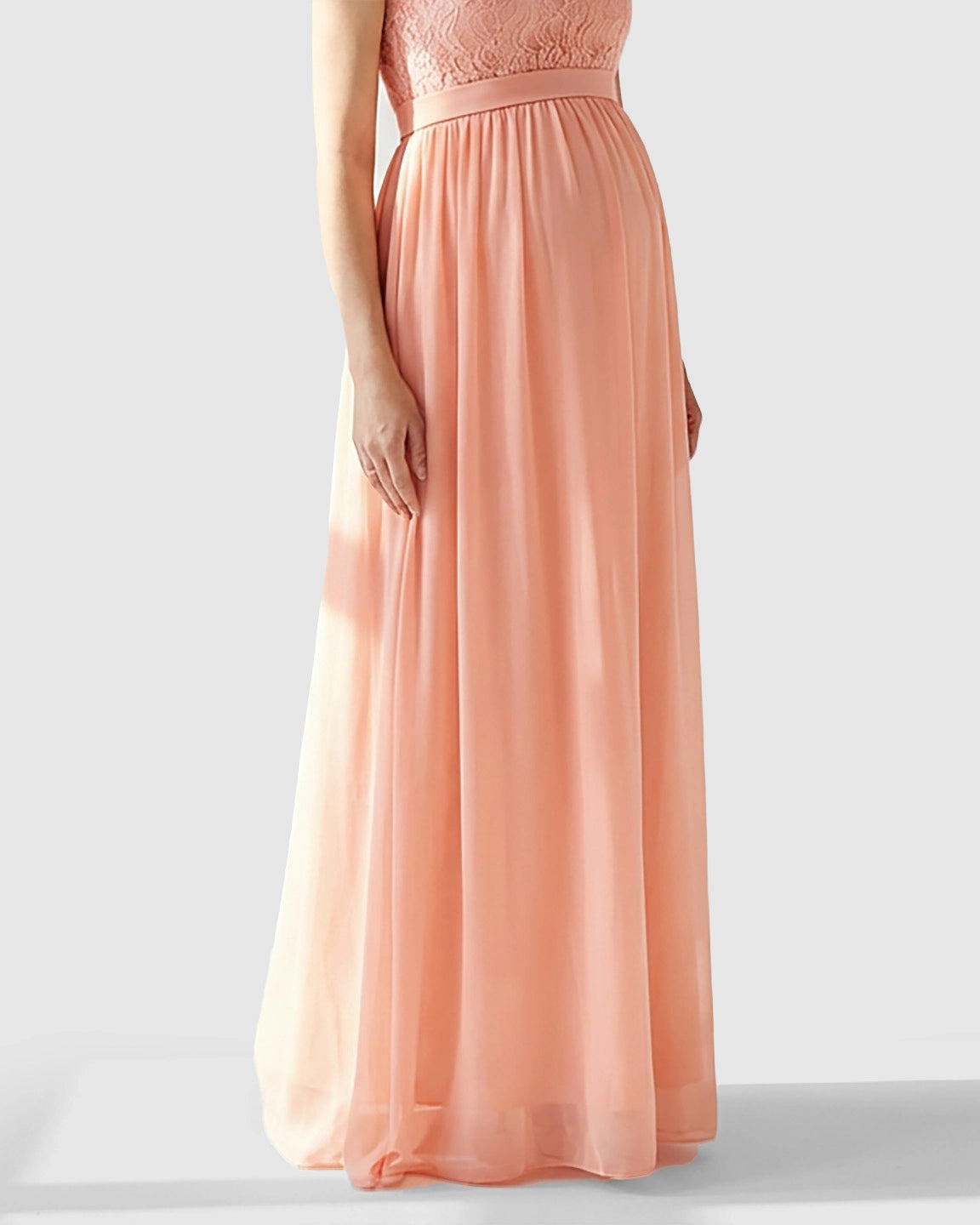 Lace Bodice Elegant Maternity Maxi Dress