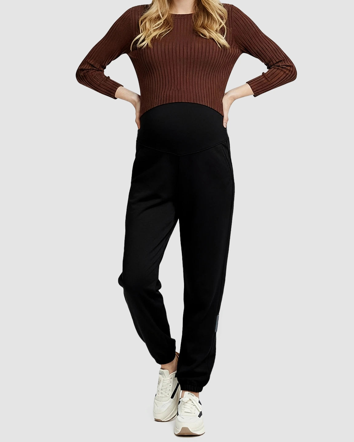Soft Cotton Fleece Over-Belly Maternity Sweatpants