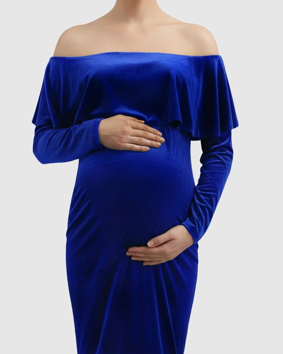 Off-Shoulder Fitted Maternity Photoshoot Dress