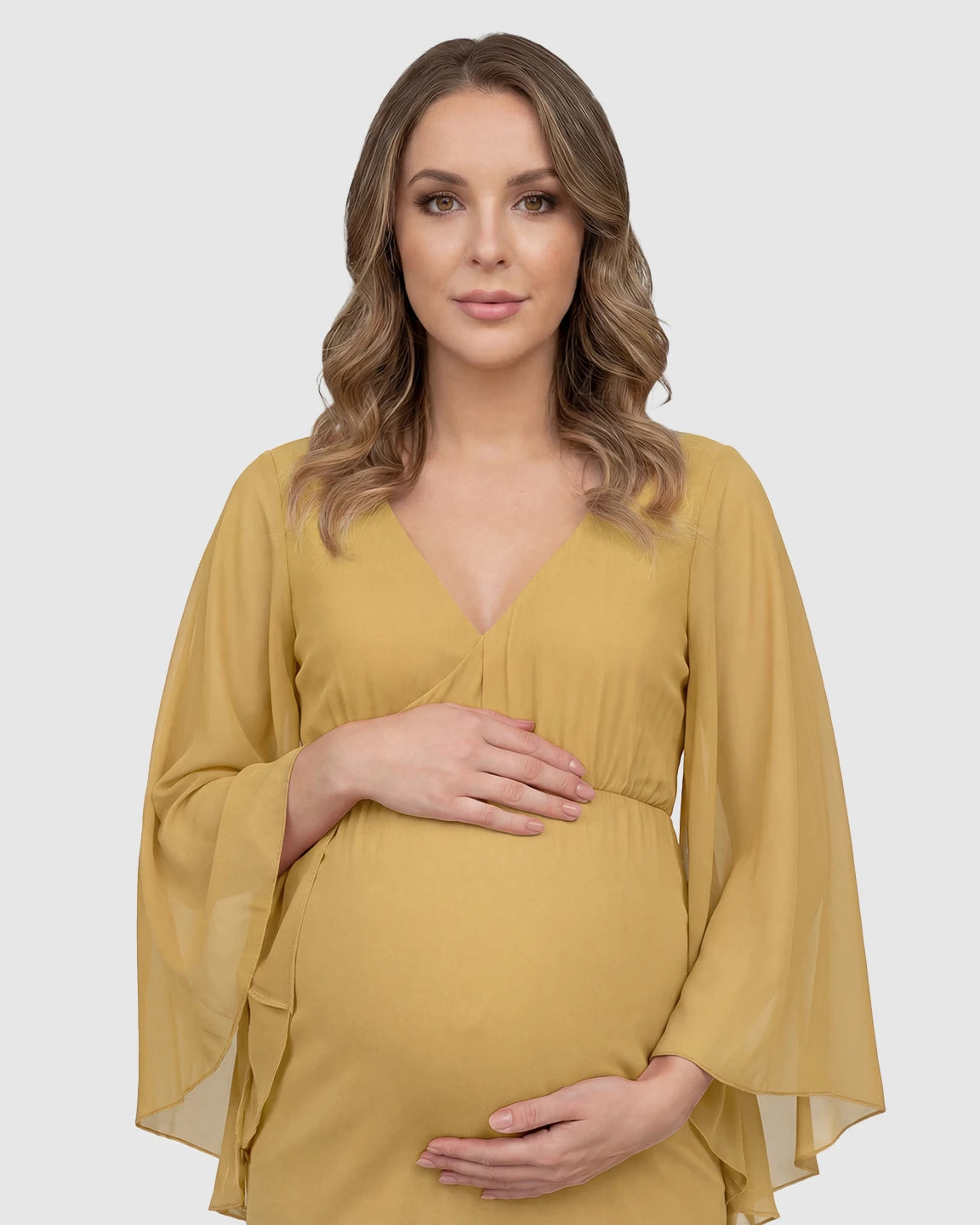 Trailing Hem Elegant Maternity Photoshoot Gown