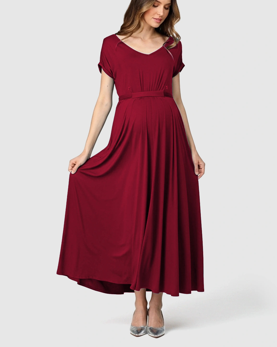 Empire Waist Flowy Maternity Maxi Dress