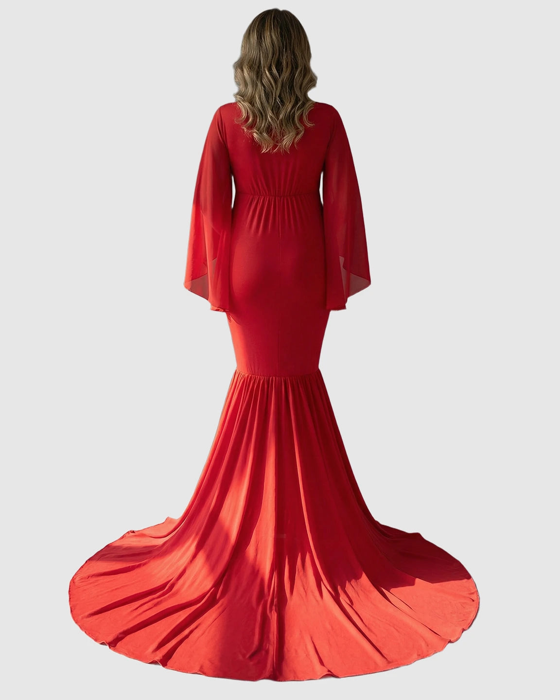 Trailing Hem Elegant Maternity Photoshoot Gown