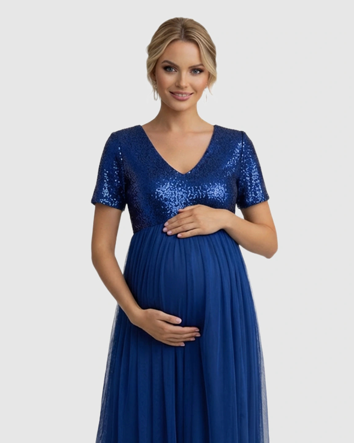 Sequin Bodice Glamorous Maternity Maxi Dress