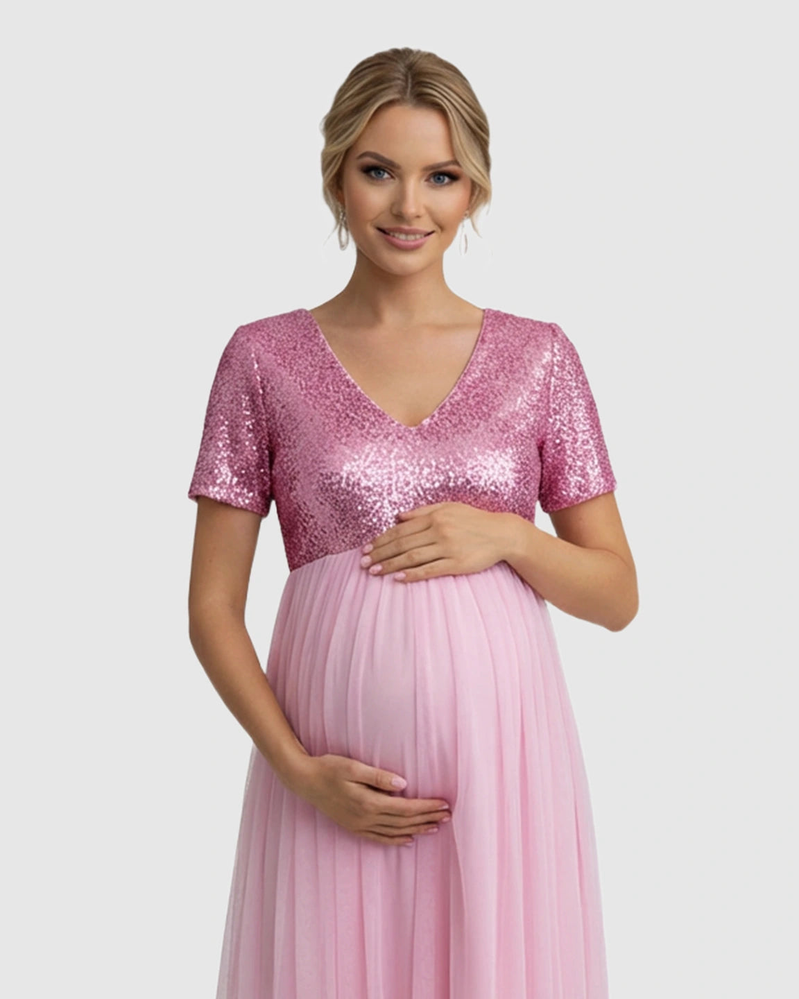 Sequin Bodice Glamorous Maternity Maxi Dress