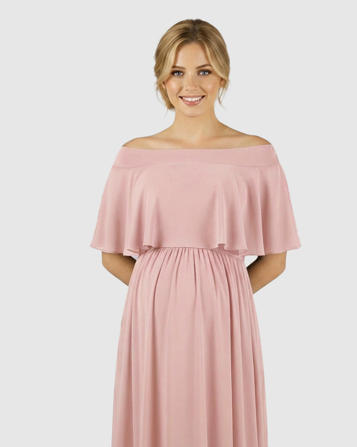 Off Shoulder Bohemian Maternity Photoshoot Dress