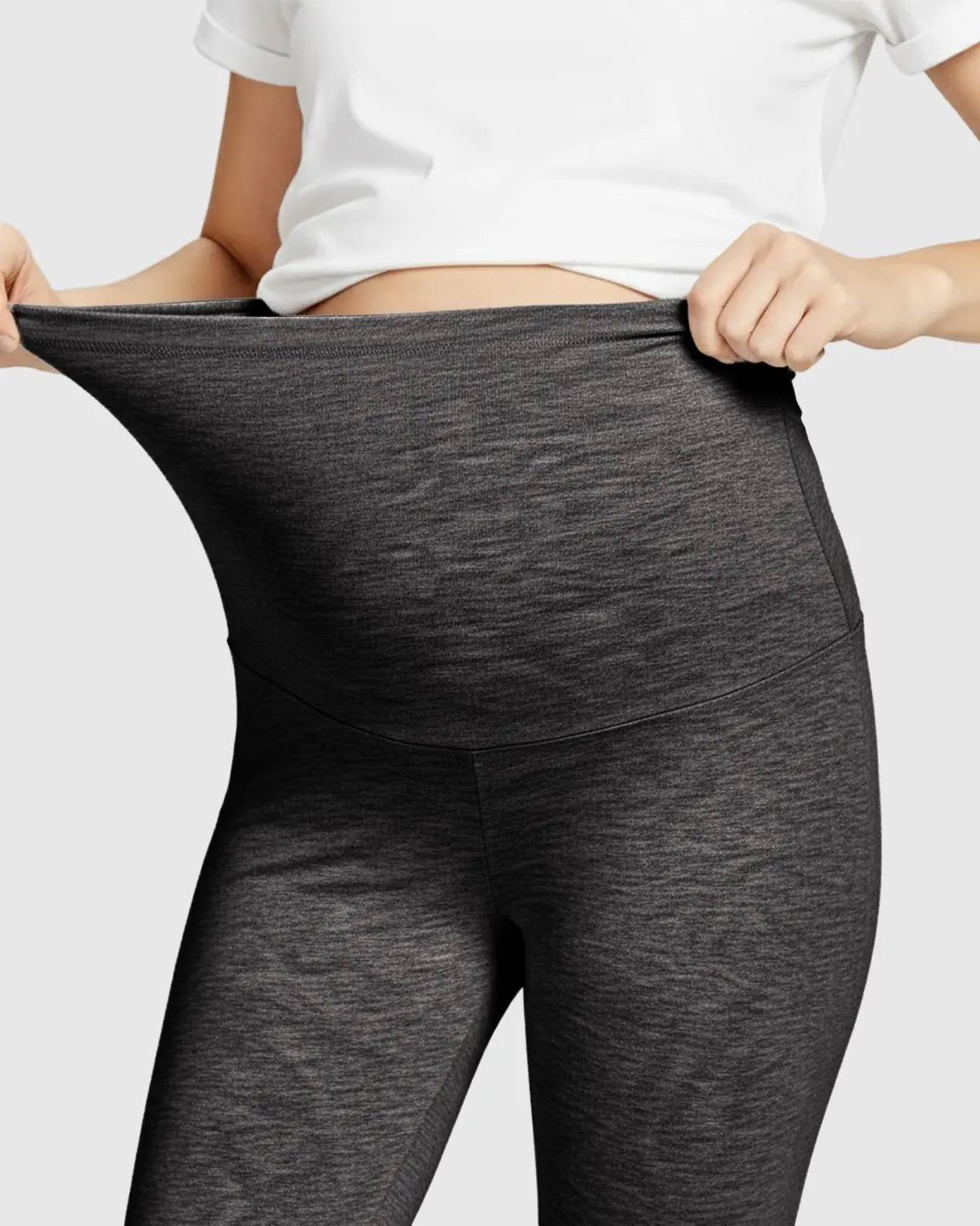 Elastic High-Waist Seven-Point Maternity Pants