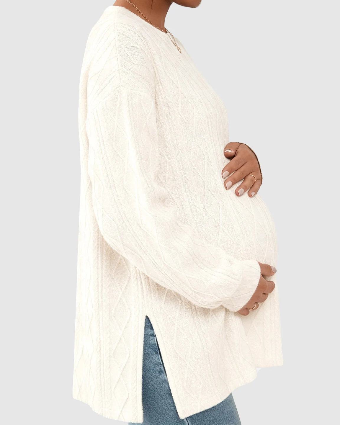 Elegant Textured Loose Fit Maternity Top