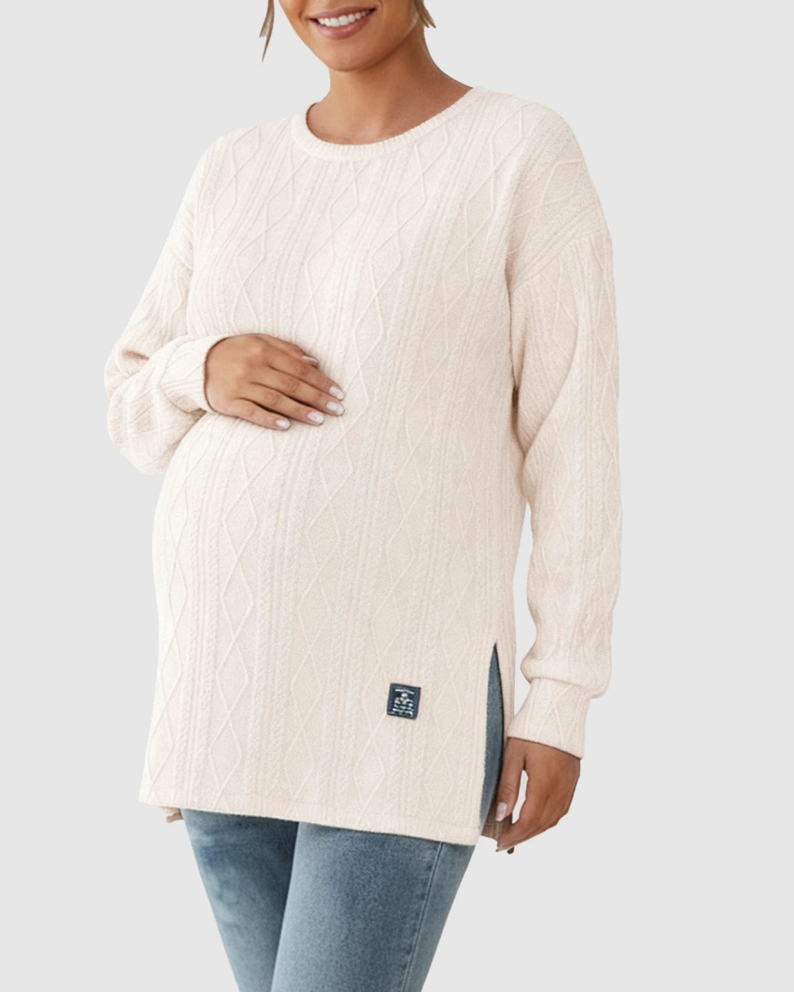 Elegant Textured Loose Fit Maternity Top