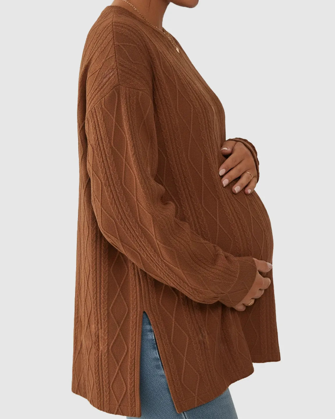 Elegant Textured Loose Fit Maternity Top