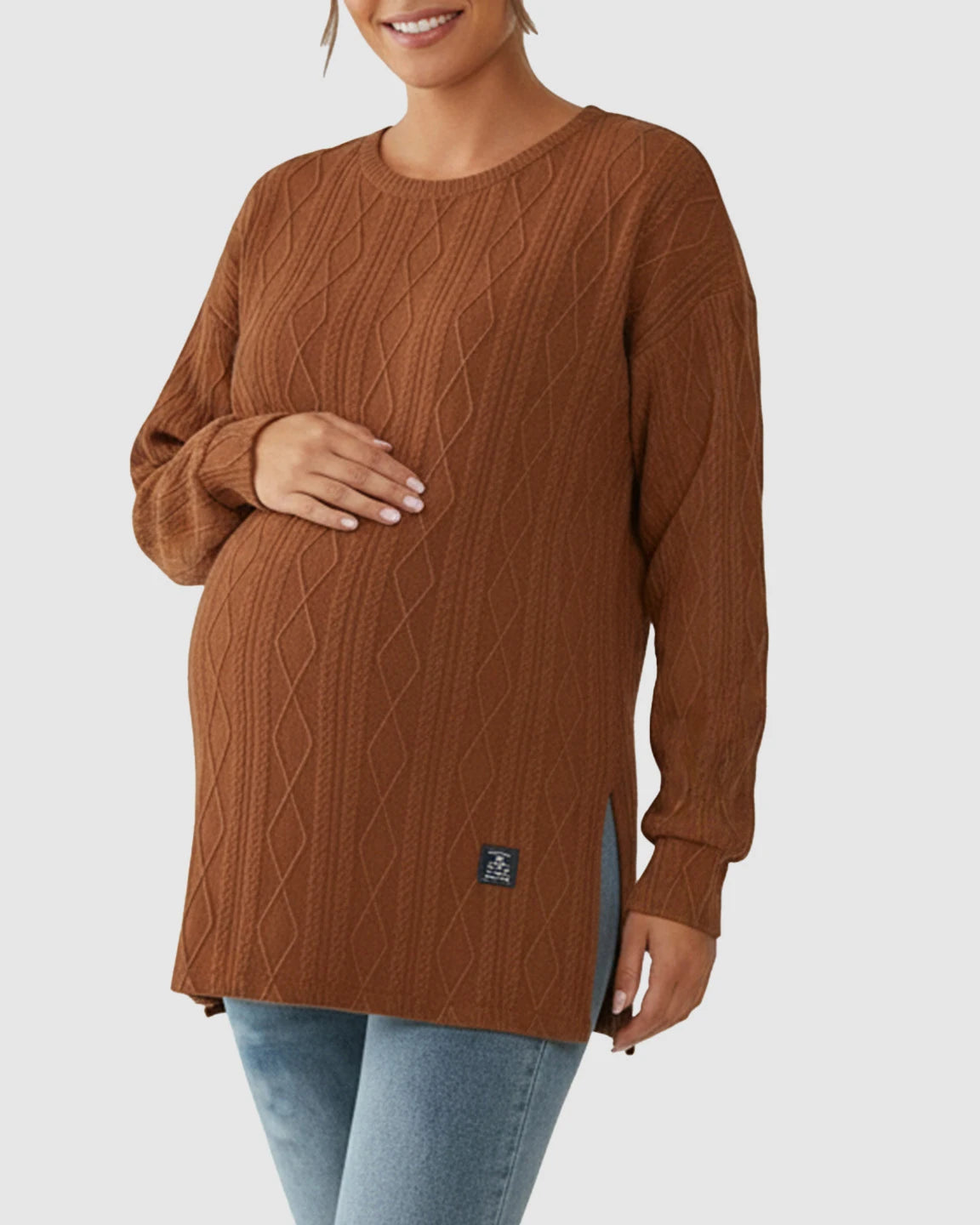 Elegant Textured Loose Fit Maternity Top