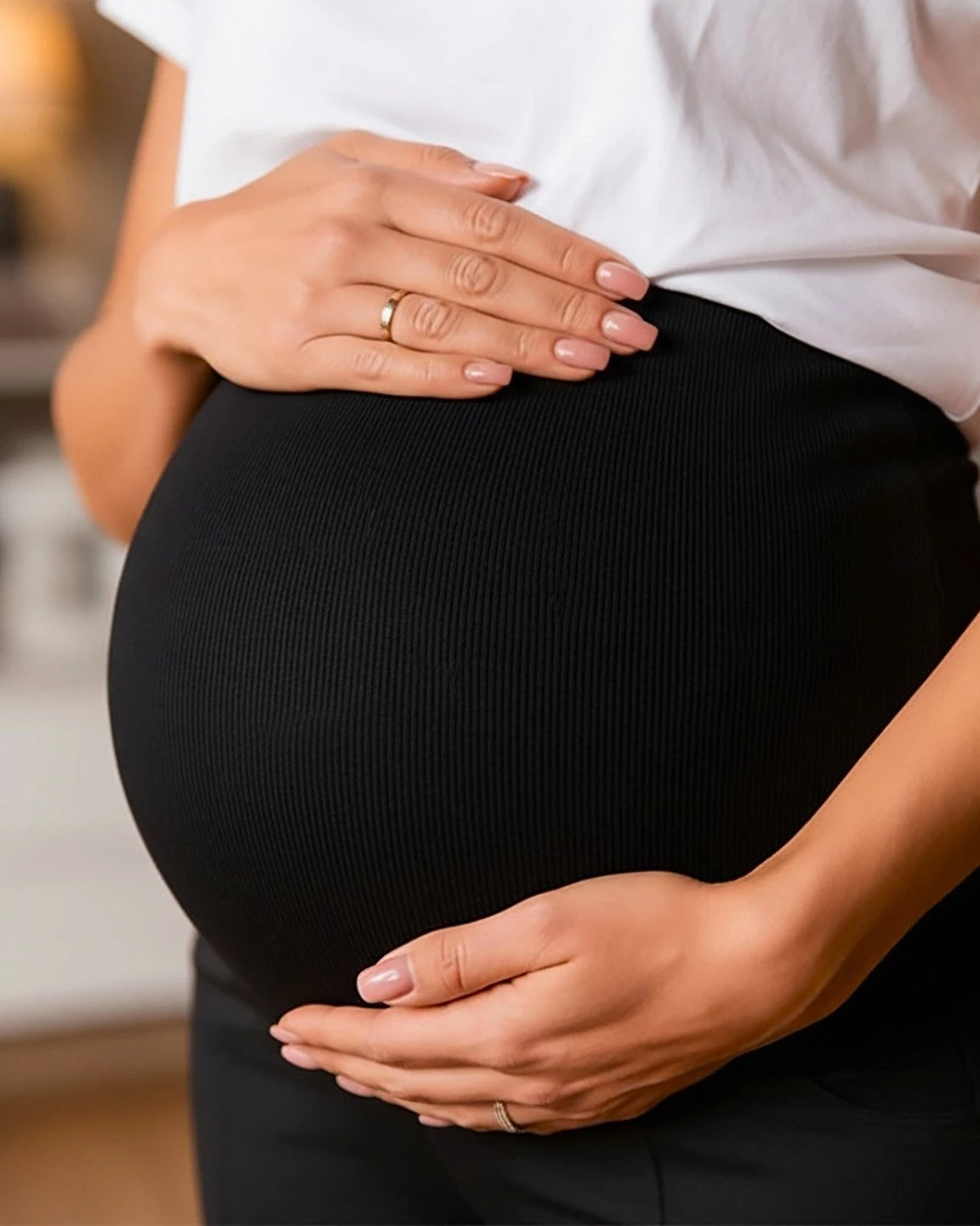 High-Waist Maternity Stretch Chino Pants