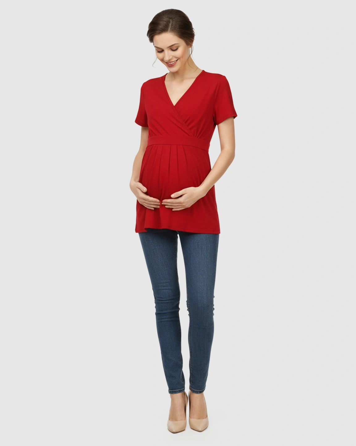 V-Neck Wrap-Style Maternity Top