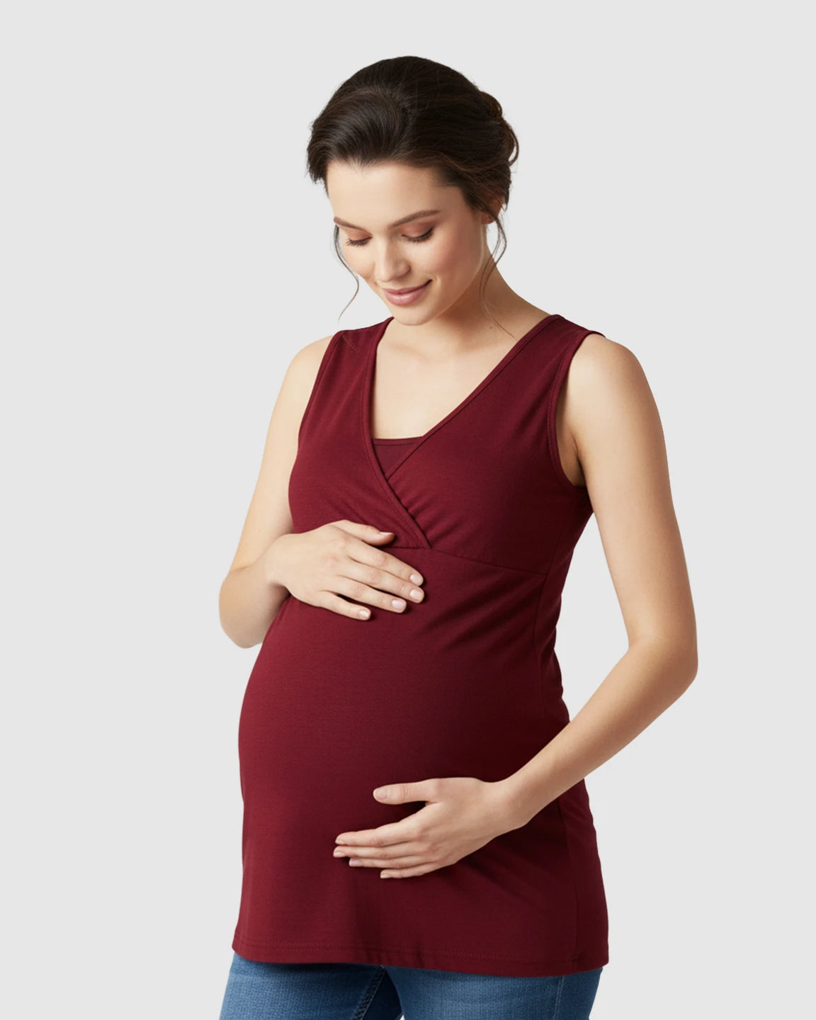 Cross-Front Sleeveless Nursing & Maternity Top