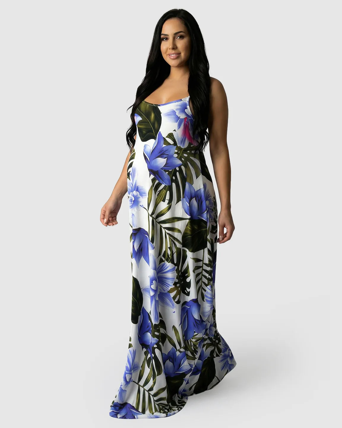 3D Floral Sling Maternity Maxi Dress