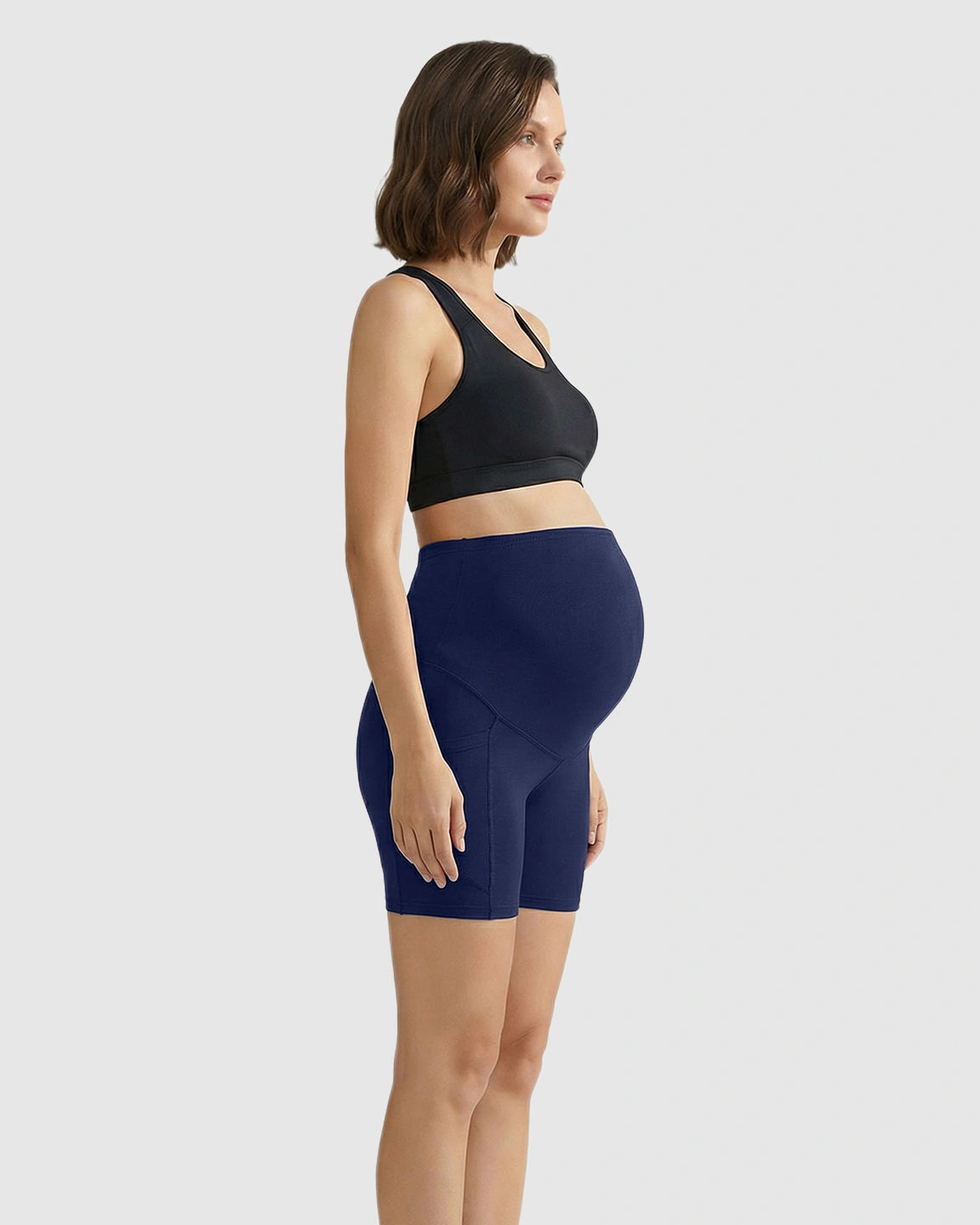 High-Waist Supportive Maternity Shorts