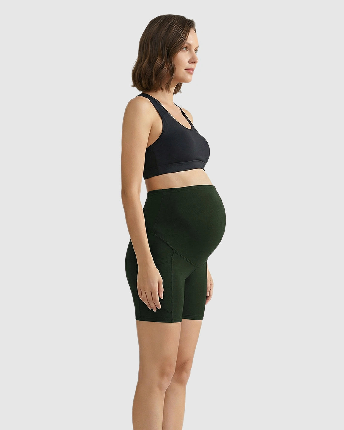 High-Waist Supportive Maternity Shorts