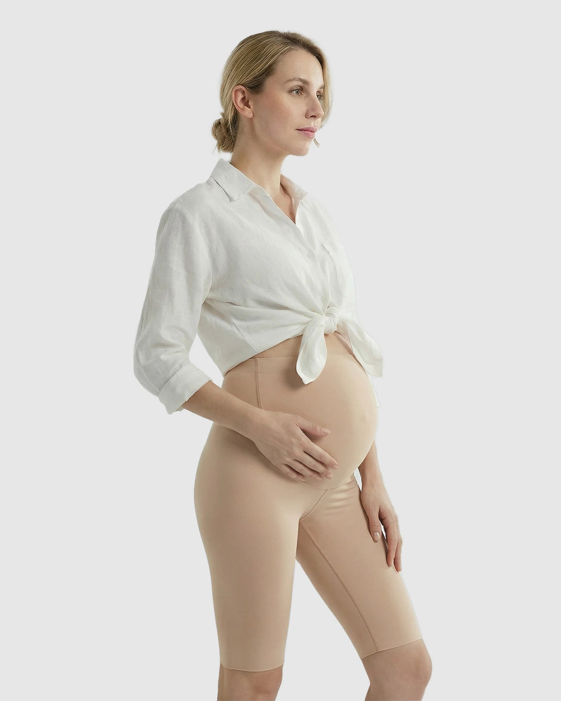 High-Waist Sculpting Maternity Shorts