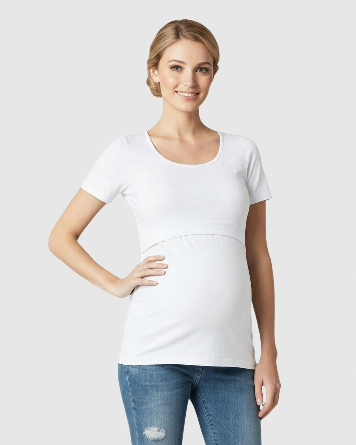Stretch-Fit V-Neck Nursing T-Shirt