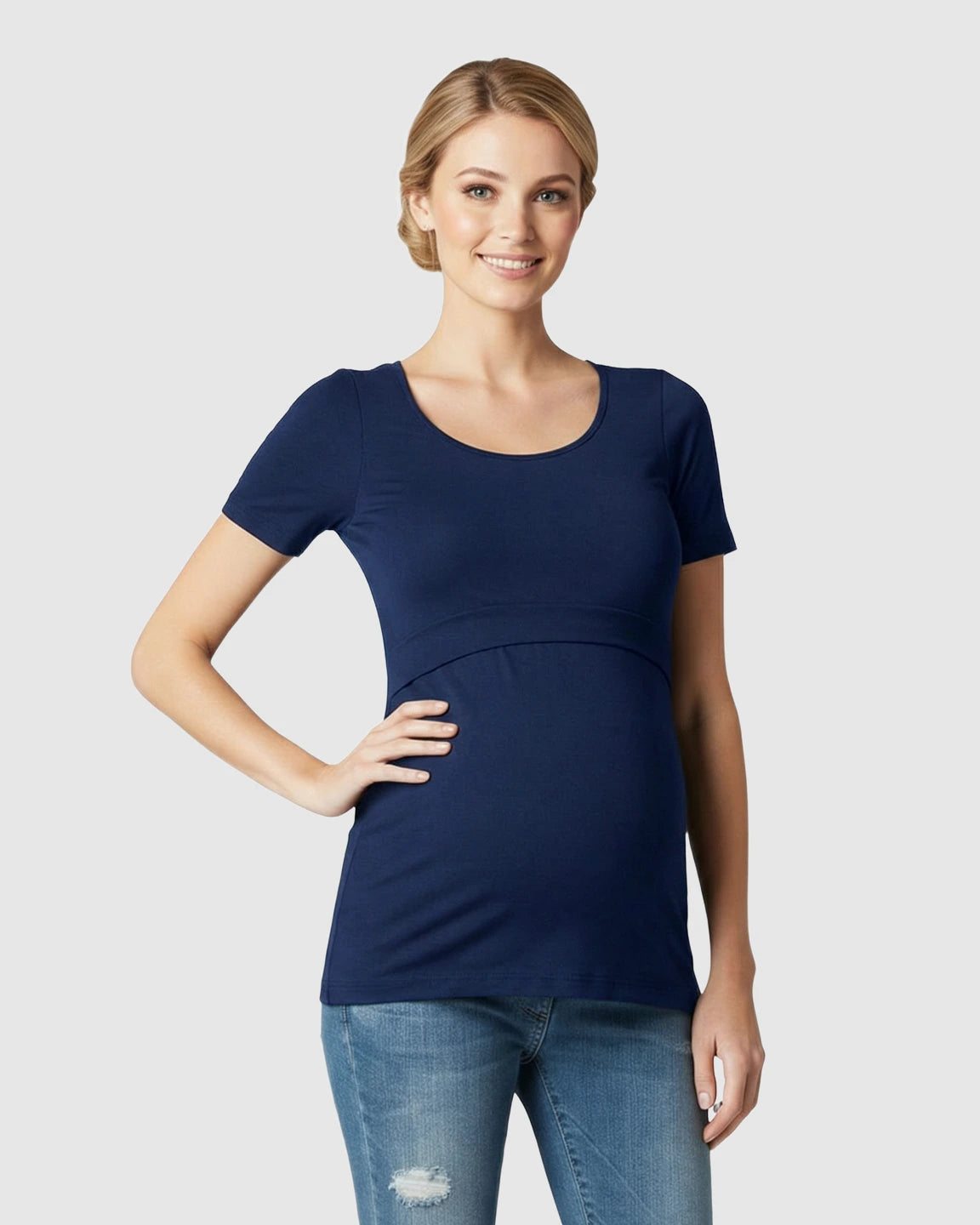 Stretch-Fit V-Neck Nursing T-Shirt