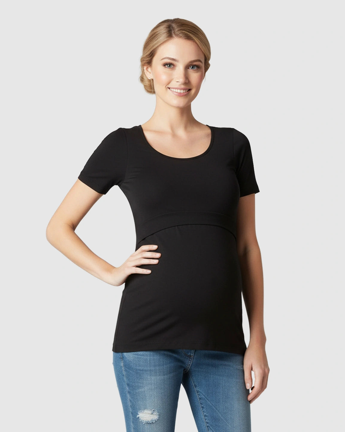 Stretch-Fit V-Neck Nursing T-Shirt