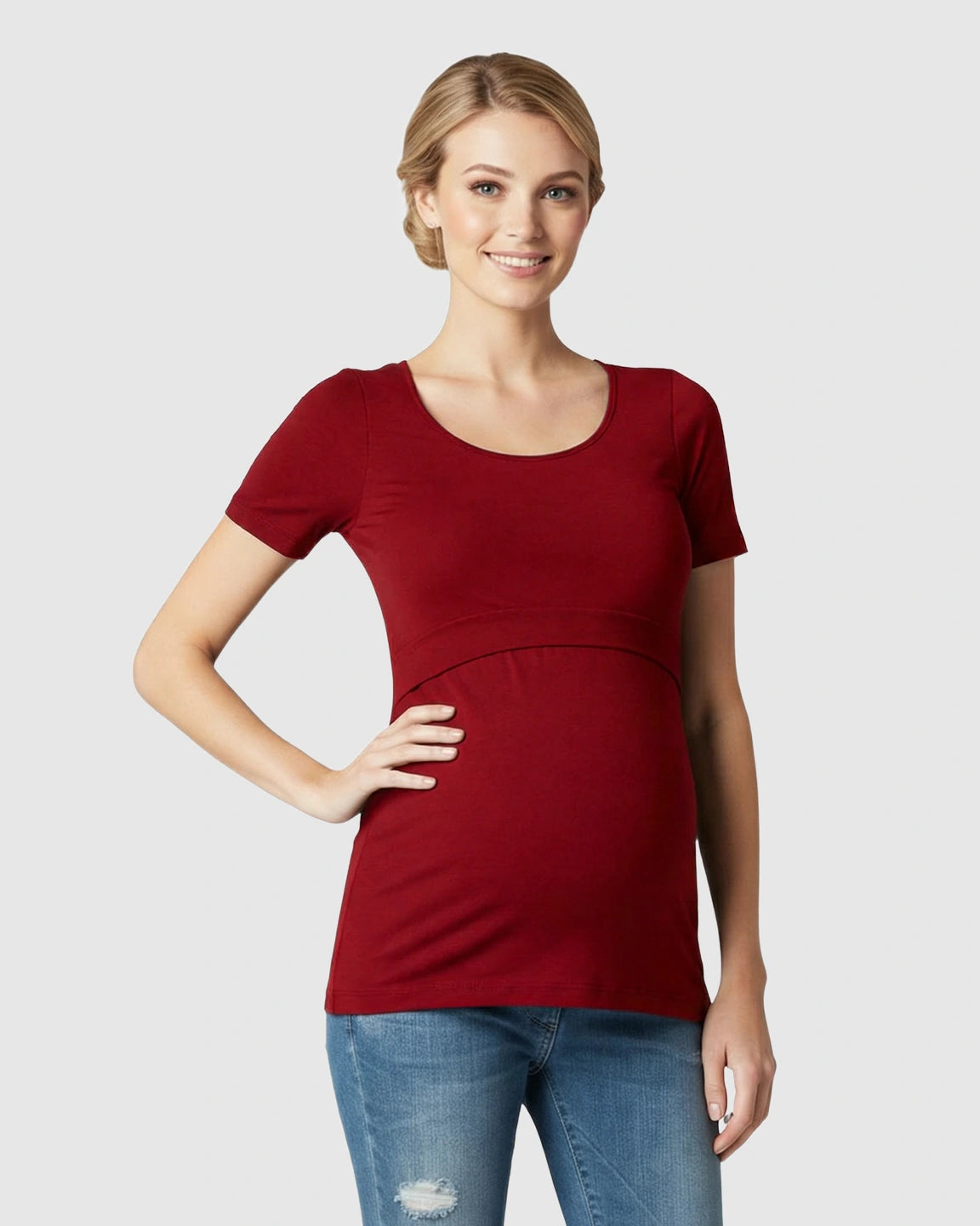 Stretch-Fit V-Neck Nursing T-Shirt