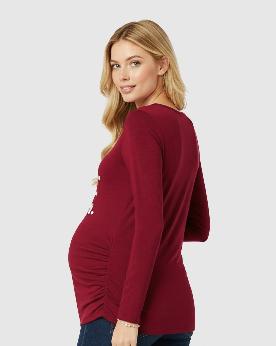 Long-sleeve Printed Maternity Top