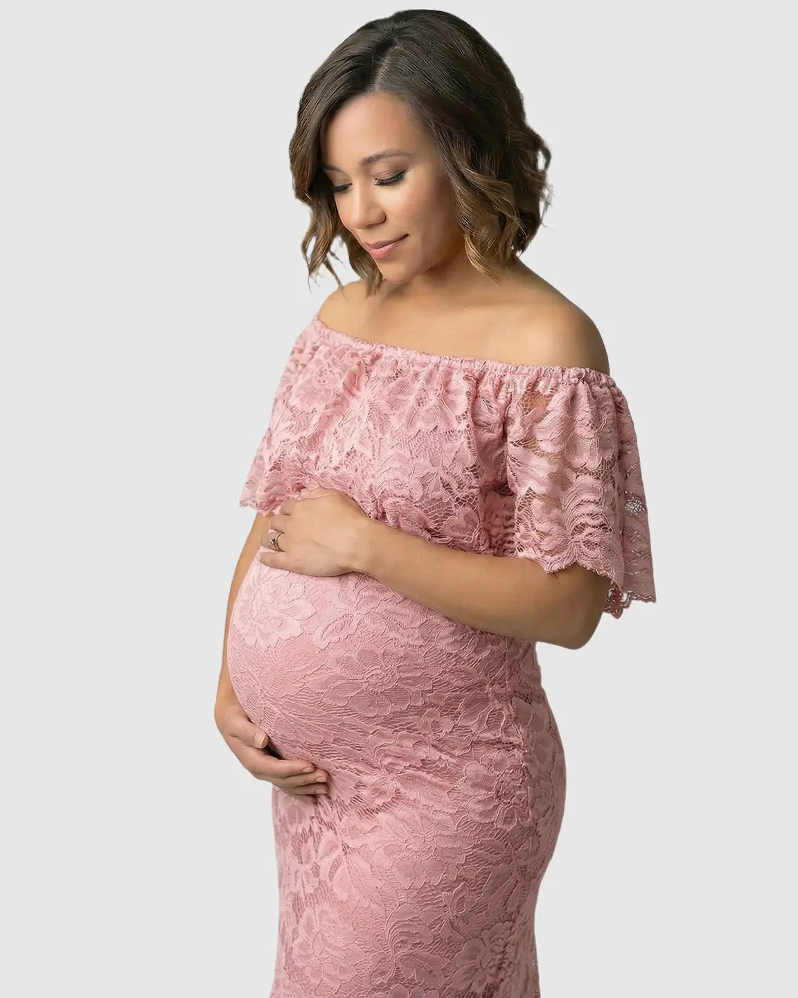 Lace Fitted Mermaid Maternity Gown